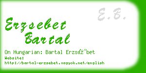 erzsebet bartal business card